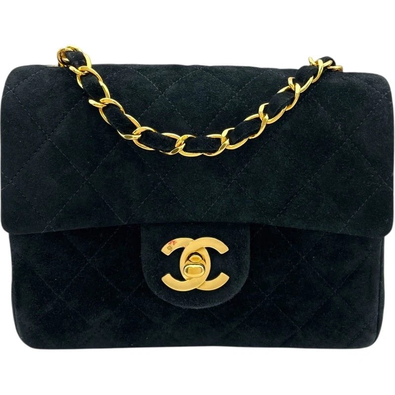 CHANEL MINI MATELASSE 2 SERIES BLACK GHW SUEDE SHOULDER BAG: CHANEL Mini Matelasse 2 Series Black GHW Suede Shoulder Bag Brand: CHANEL Type: Handbag Material: Suede Color: Black GD Hardware Size: W: 17.5cm / H: 13cm / D: 6cm Accessories: None Access