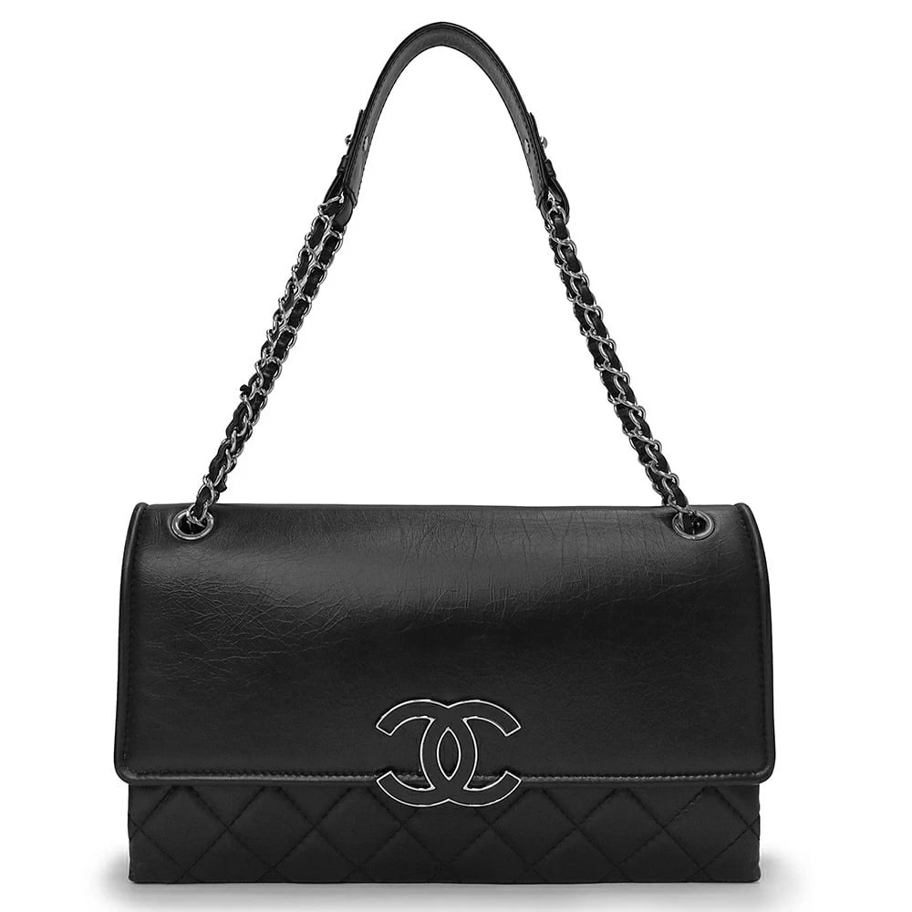 CHANEL COCO MARK MATELASSÉ TOTE BAG AGED BLACK: CHANEL Coco Mark Matelassé Tote Bag Aged Black Brand: CHANEL Type: Handbag Material: Aged Calfskin Color: Black Size: W:32cm x H:19cm x D:5cm Handle:61cm Accessories: None Accessories Noti
