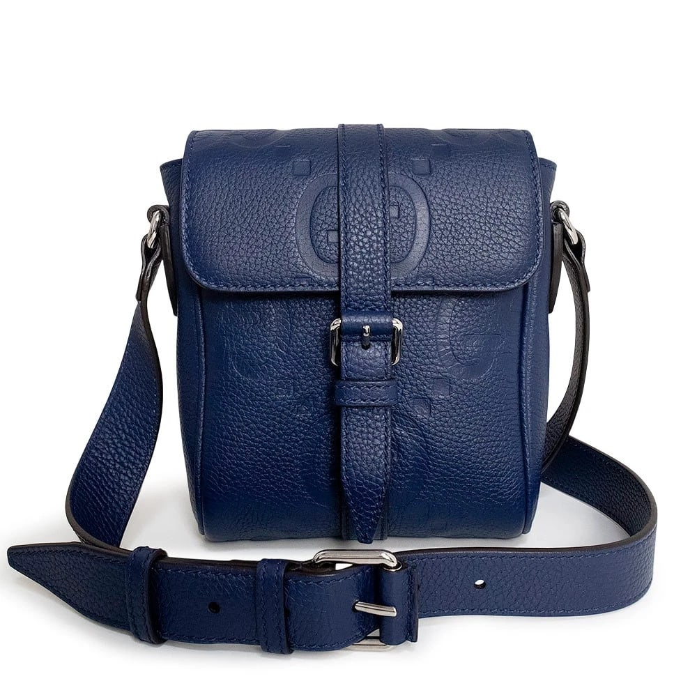 GUCCI SMALL MESSENGER SHOULDER BAG JUMBO GG LEATHER: GUCCI Small Messenger Shoulder Bag Jumbo GG Leather Brand: GUCCI Type: Handbag Material: Jumbo Gg Leather Color: Navy Blue Size: W: 14cm x H: 18.5cm x D: 5cm Accessories: None Accessories
