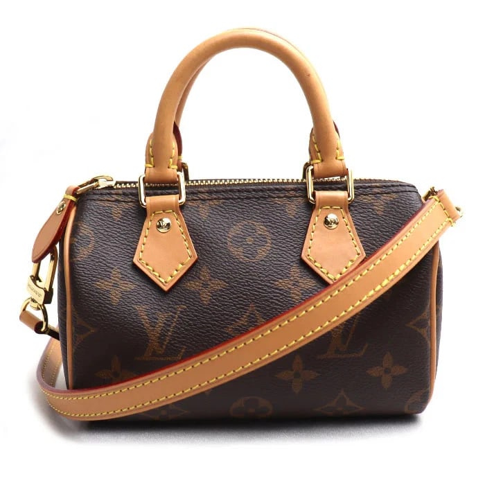 LOUIS VUITTON NANO SPEEDY SHOULDER BAG BROWN: LOUIS VUITTON Nano Speedy Shoulder Bag Brown Brand: LOUIS VUITTON Type: Handbag Material: Monogram Canvas Color: Brown Size: W16cm x H10cm x D7.5cm Handle: 18cm Accessories: None Accessori