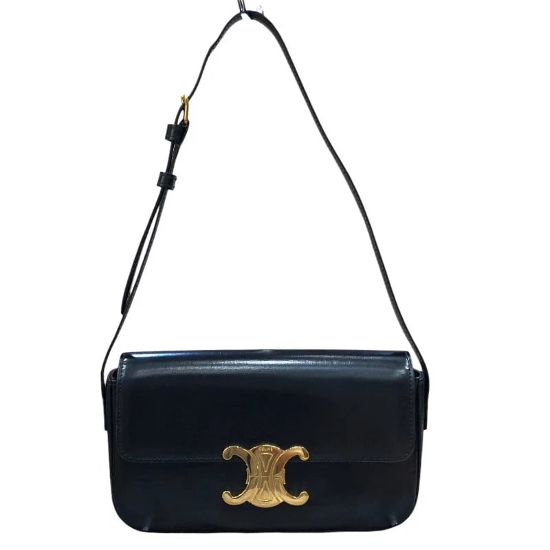 CELINE CLAUDE SHOULDER BAG BLACK GHW SHINY CALF: CELINE Claude Shoulder Bag Black GHW Shiny Calf Brand: CELINE Type: Handbag Material: Shiny Calfskin Color: Black GD Hardware Size: W: 21cm / H: 12cm / D: 5cm / Shoulder: 54~63cm Accessories: Non