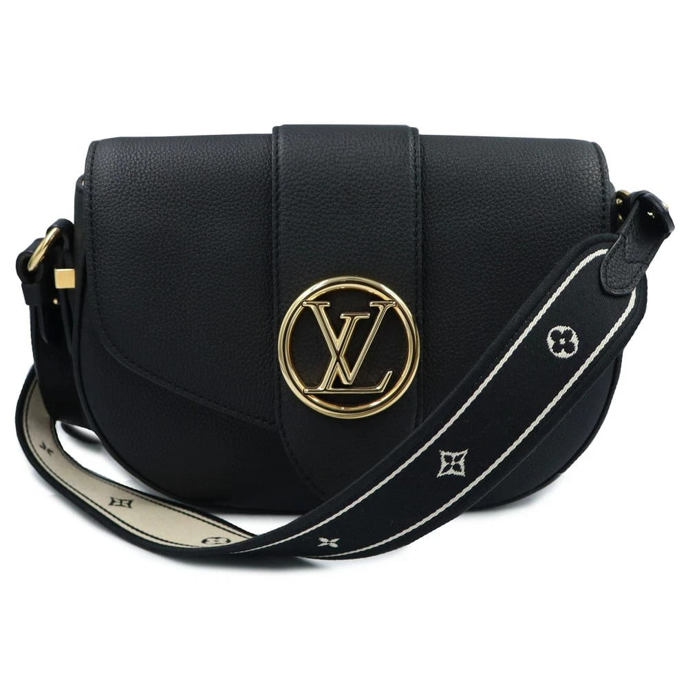 LOUIS VUITTON LV PONT-NEUF SOFT PM BLACK SHOULDER BAG: LOUIS VUITTON LV Pont-Neuf Soft PM Black Shoulder Bag Brand: LOUIS VUITTON Type: Handbag Material: Grained Calf Leather Color: Noir Size: W:21cm x H:15cm x D:6.5cm Accessories: None Access