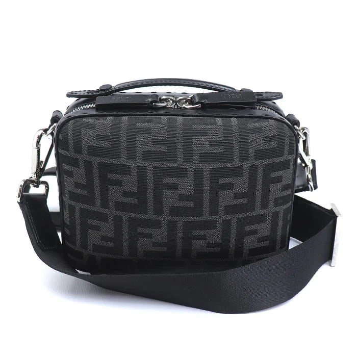 FENDI MINI TRAVEL ZUCCA SHOULDER BAG: FENDI Mini Travel Zucca Shoulder Bag Brand: FENDI Type: Handbag Material: Canvas/Leather Color: Black Size: W18cm x H13.5cm x D6cm Handle: 14cm Shoulder: 95~148cm Accessories: None Accesso