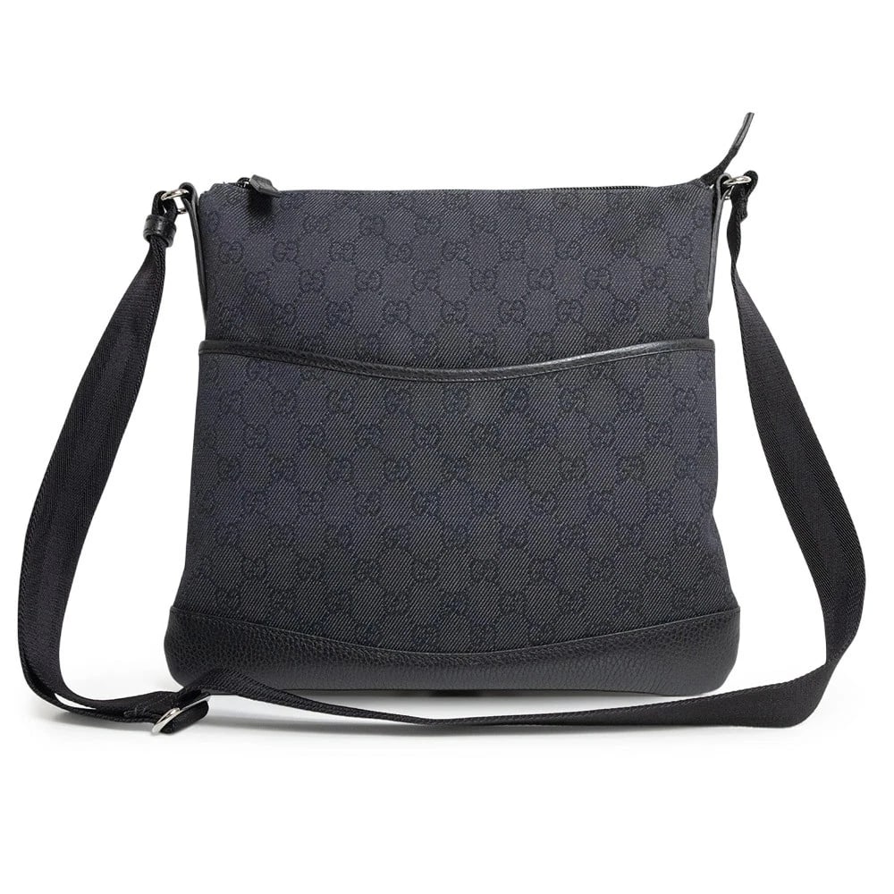 GUCCI MESSENGER GG DENIM BLACK SHOULDER BAG: GUCCI Messenger GG Denim Black Shoulder Bag Brand: GUCCI Type: Handbag Material: Gg Denim Color: Black Size: W: 30cm x H: 28cm x D: 3cm Accessories: None Accessories Notice: When purchasin