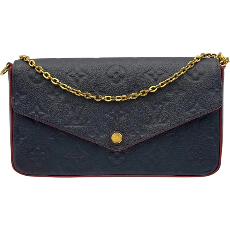 LOUIS VUITTON POCHETTE FELICIE MARINE ROUGE EMPREINTE SHOULDER BAG: LOUIS VUITTON Pochette Felicie Marine Rouge Empreinte Shoulder Bag Brand: LOUIS VUITTON Type: Handbag Material: Empreinte Color: Marine Rouge Size: W: 21cm / H: 12cm / D: 3cm Accessories: None