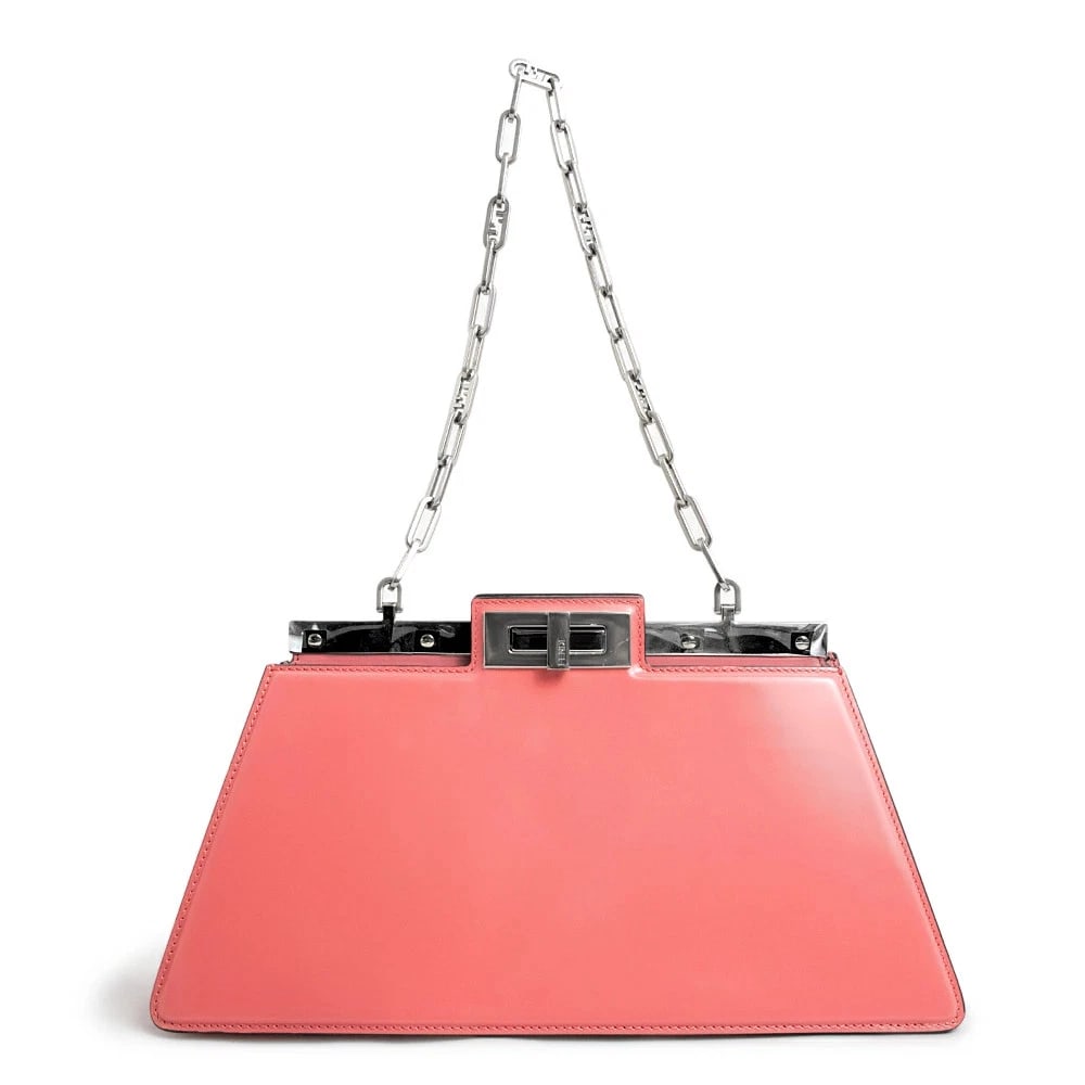 FENDI PEEKABOO CUT MEDIUM SHOULDER BAG BRUSHED LEATHER: FENDI Peekaboo Cut Medium Shoulder Bag Brushed Leather Brand: FENDI Type: Handbag Material: Brushed Leather Color: Pink Size: W: 25cm x 34cm x H: 15.5cm x D: 11cm Accessories: None Accesso