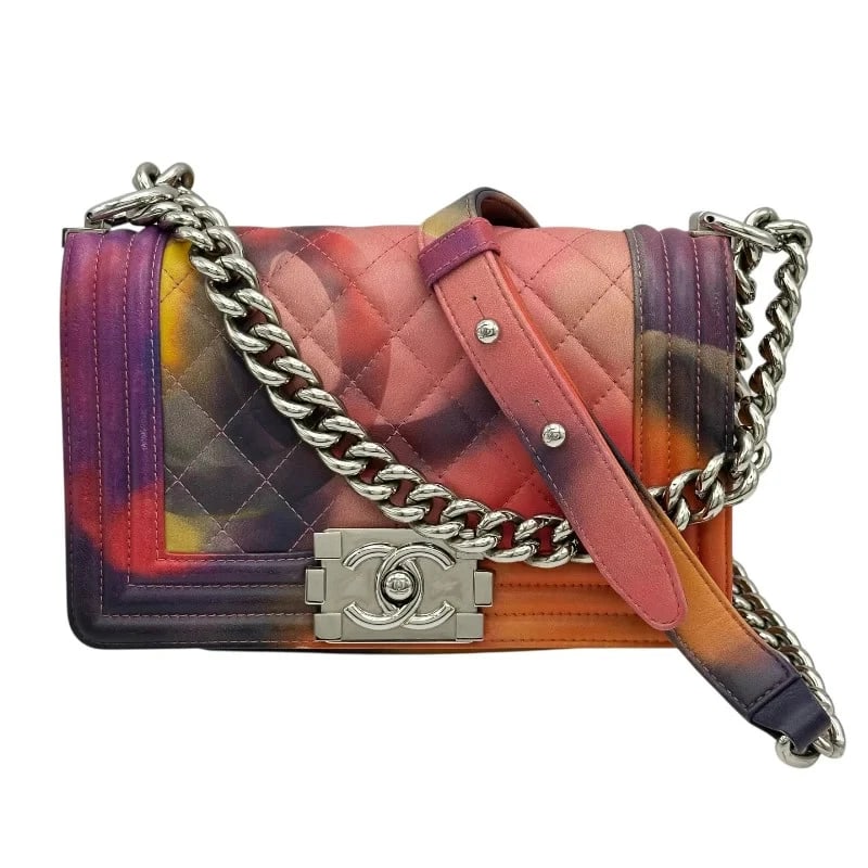 CHANEL BOY CHANEL 20 SERIES MULTICOLOR/SHW LAMBSKIN SHOULDER BAG: CHANEL Boy Chanel 20 Series Multicolor/SHW Lambskin Shoulder Bag Brand: CHANEL Type: Handbag Material: Rum Color: Multicolor // SV Hardware Size: W: 20cm / H: 12cm / D: 6cm / Shoulder: 60/110cm A