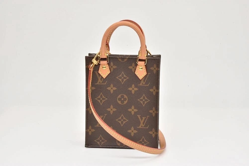 LOUIS VUITTON MONOGRAM PETIT SAC PLAT HANDBAG MINI BAG (1 of 5)