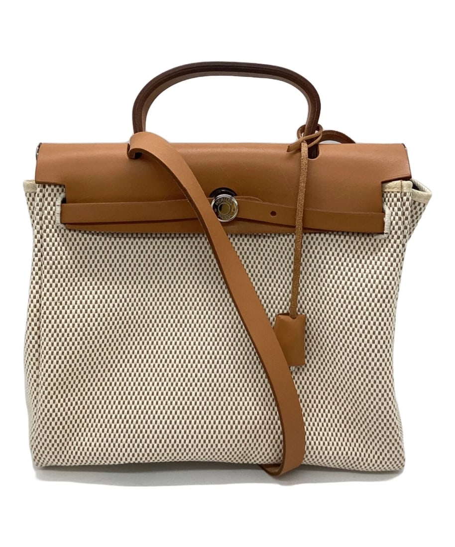 HERMES HERBAG PM TOTE BAG: HERMES Herbag PM Tote Bag Brand: HERMES Type: Handbag Material: none Color: Beige Size: H:26cm / W:29cm / D:11cm [ Handle size ] 9cm Accessories: None Accessories Notice: When purchasing p