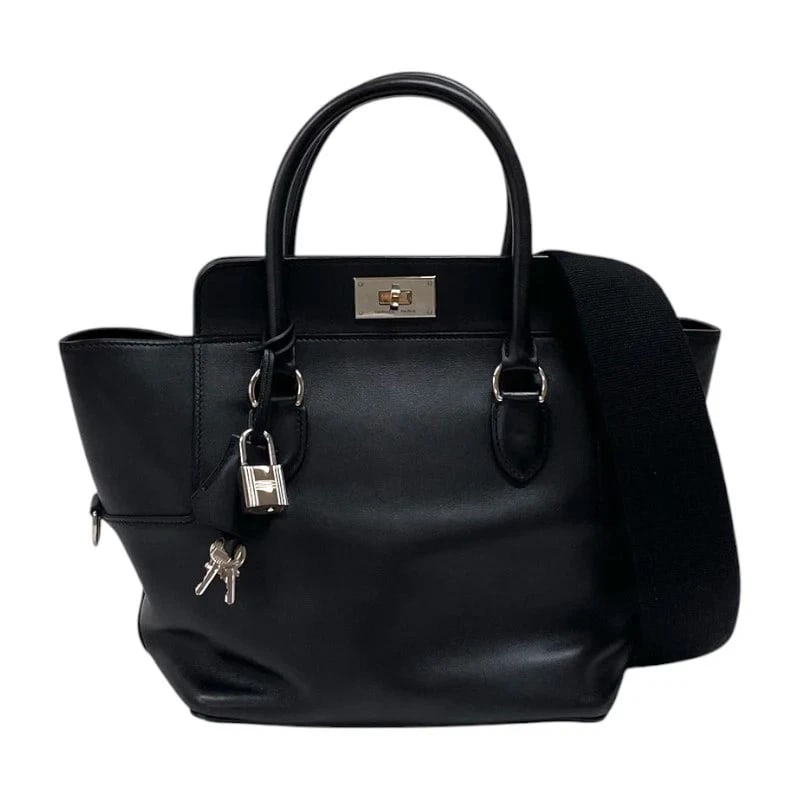 HERMES TOOLBOX STAMP BLACK SHW SHOULDER BAG: HERMES Toolbox Stamp Black SHW Shoulder Bag Brand: HERMES Type: Handbag Material: Swift Color: Black / SV Hardware Size: W: 33-20cm / H: 23cm / D: 15cm / Shoulder: 78cm Accessories: None A