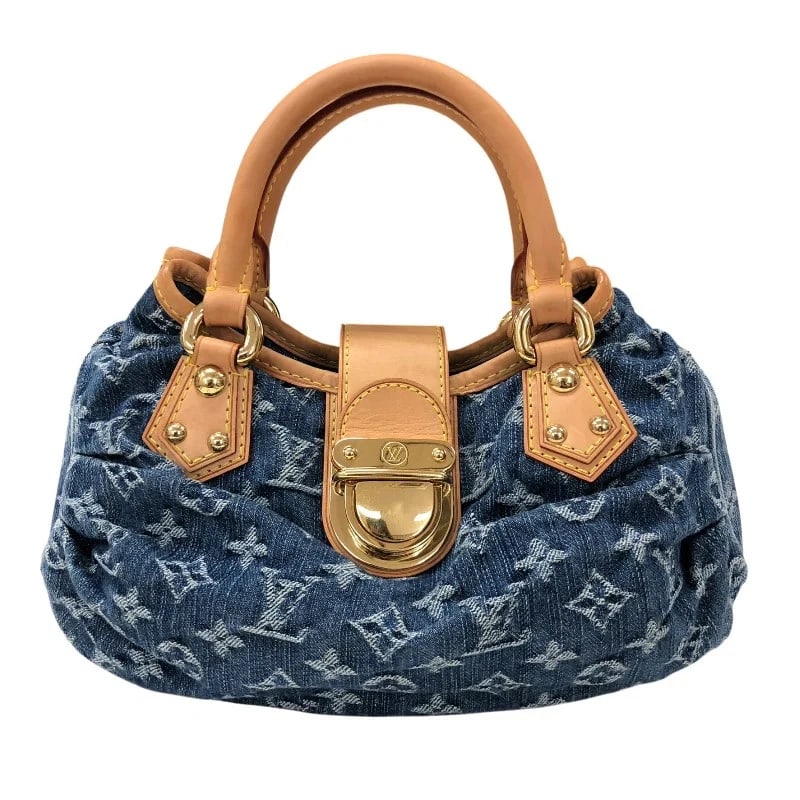 LOUIS VUITTON PLIANTY BLUE GHW MONOGRAM DENIM HANDBAG: Louis Vuitton Plianty Blue GHW Monogram Denim Handbag Brand: LOUIS VUITTON Type: Handbag Material: Monogram Denim Color: Blue / GD Hardware Size: W: 29cm / H: 14cm / D: 5cm Accessories: None <