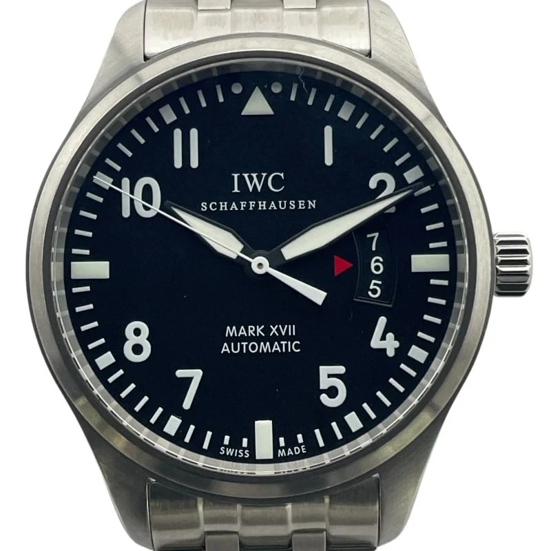 IWC PILOT'S WATCH BLACK: IWC Pilot's Watch Black Brand: IWC Type: Wrist watch Material: SS Color: Dial Color Black Size: [ Case size ] 41mm / Case shape: Round face / Case thickness: 11.2mm [ Arm circumference size ]