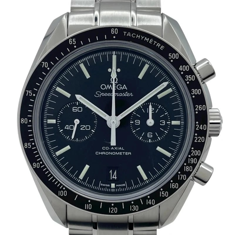 OMEGA SPEEDMASTER CO AXIAL CHRONOMETER BLACK: Omega Speedmaster Co Axial Chronometer Black Brand: OMEGA Type: Wrist watch Material: SS Color: Dial Color Black Size: [ Case size ] 44.25mm / Case shape: Round face / Case thickness: 15.60mm