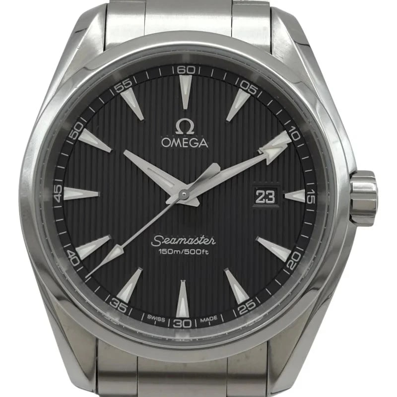OMEGA SEAMASTER AQUA TERRA DARK GREY: Omega Seamaster Aqua Terra Dark Grey Brand: OMEGA Type: Wrist watch Material: Stainless steel Color: Dial Color Dark Gray Size: [ Case size ] 39mm / Case thickness: 12mm [ Arm circumference size ]