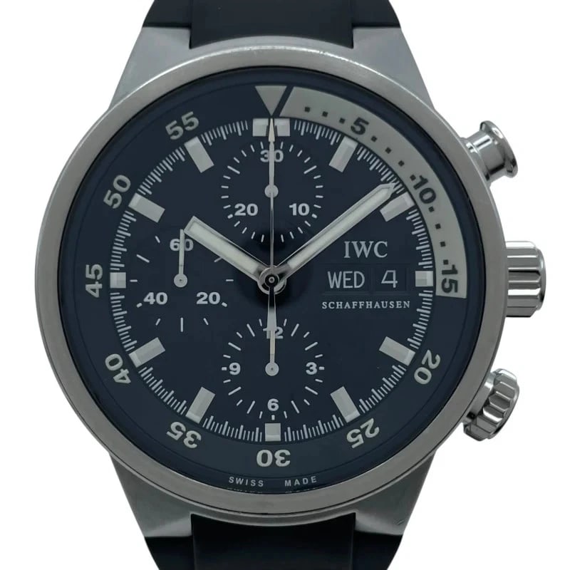 IWC AQUATIMER CHRONOGRAPH BLACK: IWC Aquatimer Chronograph Black Brand: IWC Type: Wrist watch Material: SS Color: Dial Color Black Size: [ Case size ] 42mm / Case shape: Round face / Case thickness: 14.2mm [ Arm circumference