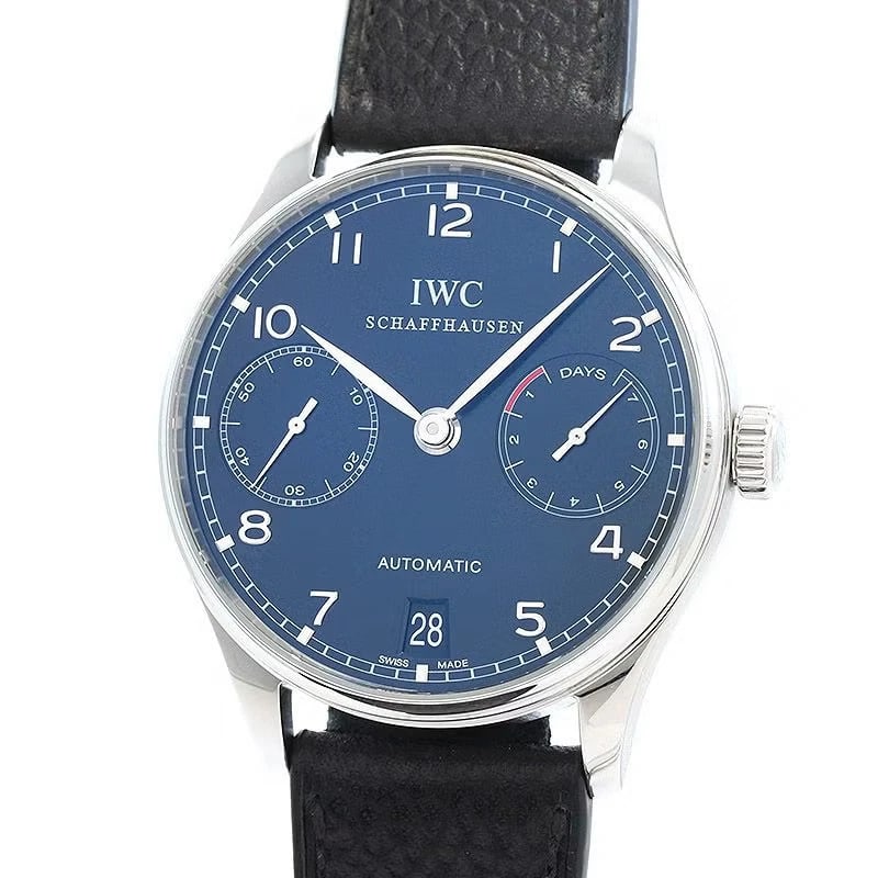 IWC PORTUGUESE WATCH: IWC Portuguese WATCH Brand: IWC Type: Wrist watch Material: Case Material Stainless Steel Band Material New calfskin/SS buckle Color: Dial Color Black Size: [ Case size ] 42mm Accessories: