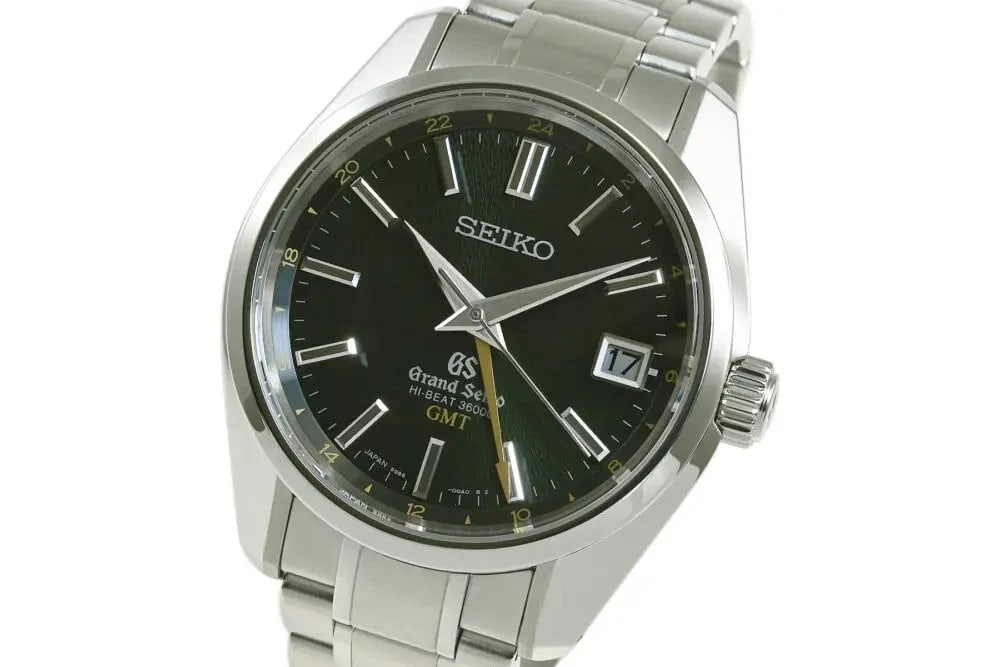 SEIKO GRAND GREEN WATCH: SEIKO Grand Green WATCH Brand: SEIKO Type: Wrist watch Material: Case Material SS Color: Dial Color Green (Radial Pattern) Size: [ Case size ] 40mm [ Arm circumference size ] 19.5cm Case