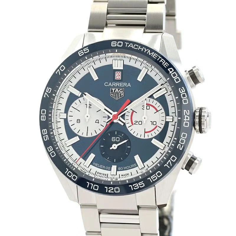 TAG HEUER CHRONOGRAPH: TAG Heuer Chronograph Brand: TAG HEUER Type: Wrist watch Material: Case Material Stainless Steel Band Material SS Color: Dial Color Blue/White Size: [ Case size ] 44mm [ Arm circumference size