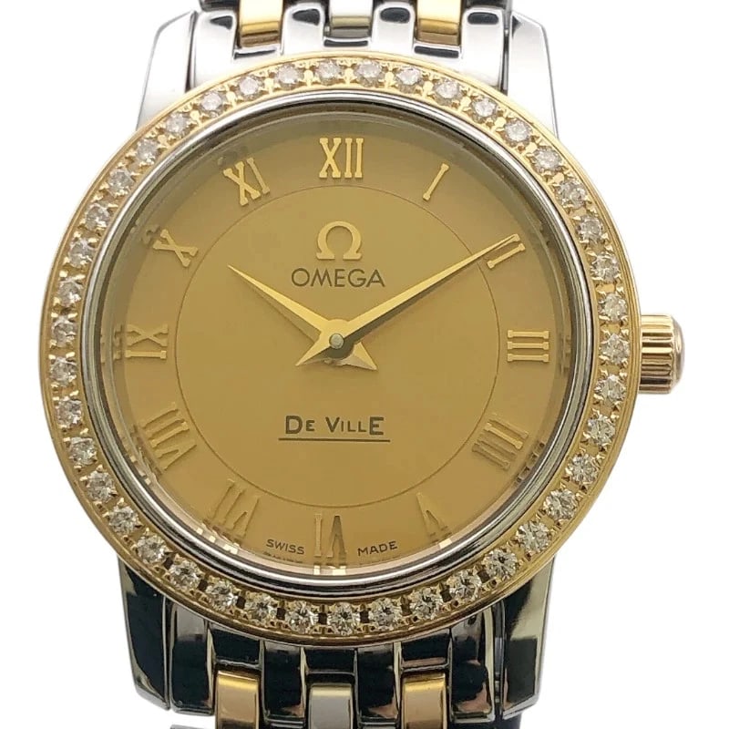 OMEGA DE VILLE PRESTIGE GOLD YELLOW: Omega De Ville Prestige Gold Yellow Brand: OMEGA Type: Wrist watch Material: Yellow gold/stainless steel Color: Dial Color Gold Size: [ Case size ] 22mm / Case shape: Round face / Case width: 22mm