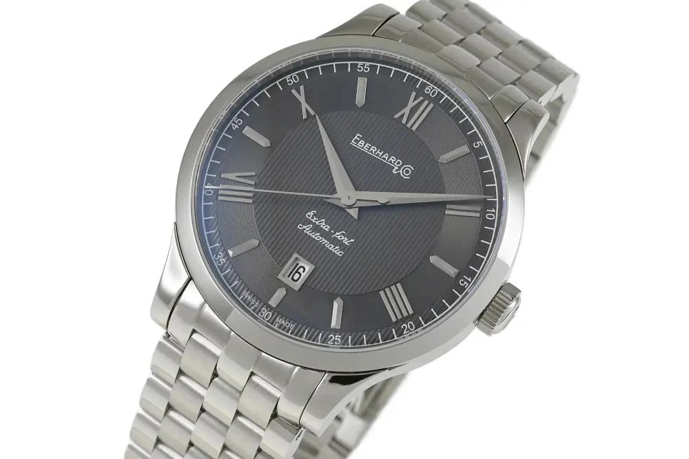 EBERHARD WATH GRAY: EBERHARD WATH Gray Brand: EBERHARD Type: Wrist watch Material: Case Material SS Color: Dial Color Gray Size: [ Case size ] 40mm [ Arm circumference size ] 20.5cm Case Thickness 10.5mm 
