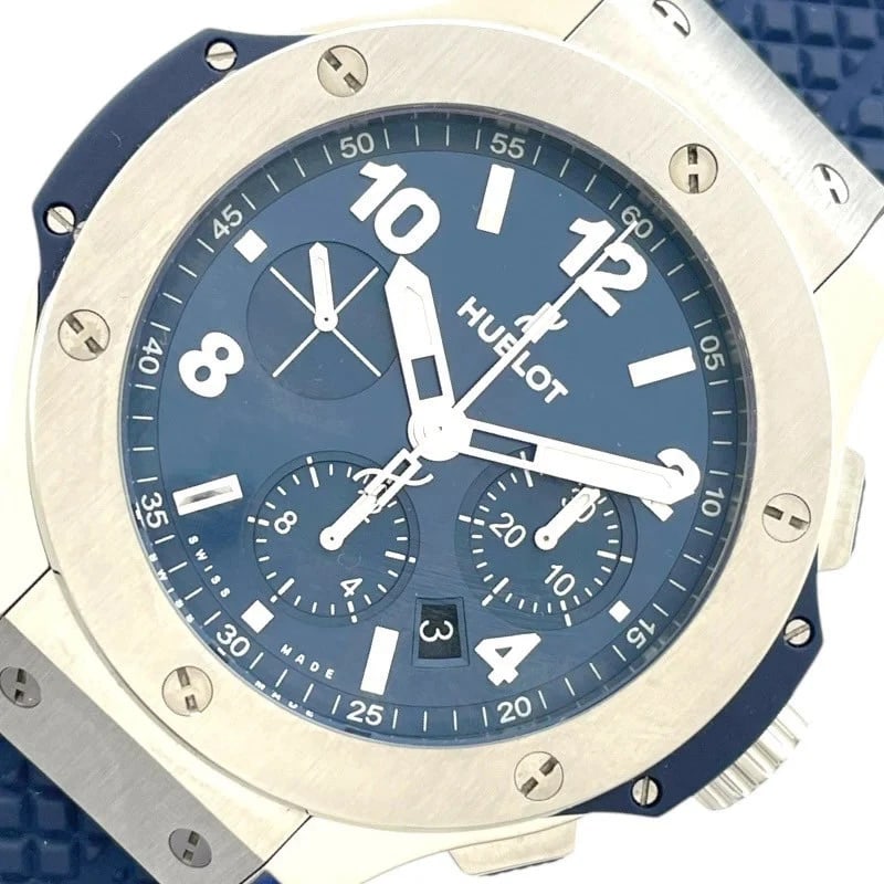 HUBLOT BIG BANG BLUE: Hublot Big Bang Blue Brand: HUBLOT Type: Wrist watch Material: SS Color: Dial Color Blue Size: [ Case size ] 44mm / Case shape: Round face / Case width: 44mm / Case height: 44mm / Case