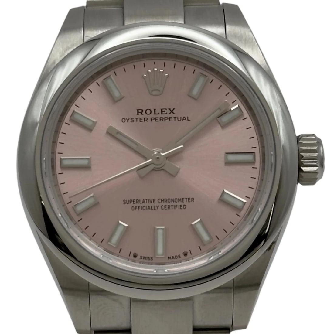 ROLEX OYSTER PERPETUAL PINK: Rolex Oyster Perpetual Pink Brand: ROLEX Type: Wrist watch Material: Stainless steel Color: Dial Color Pink Size: [ Case size ] 28mm / Case thickness: 10.7mm [ Arm circumference size ] 16cm Acces
