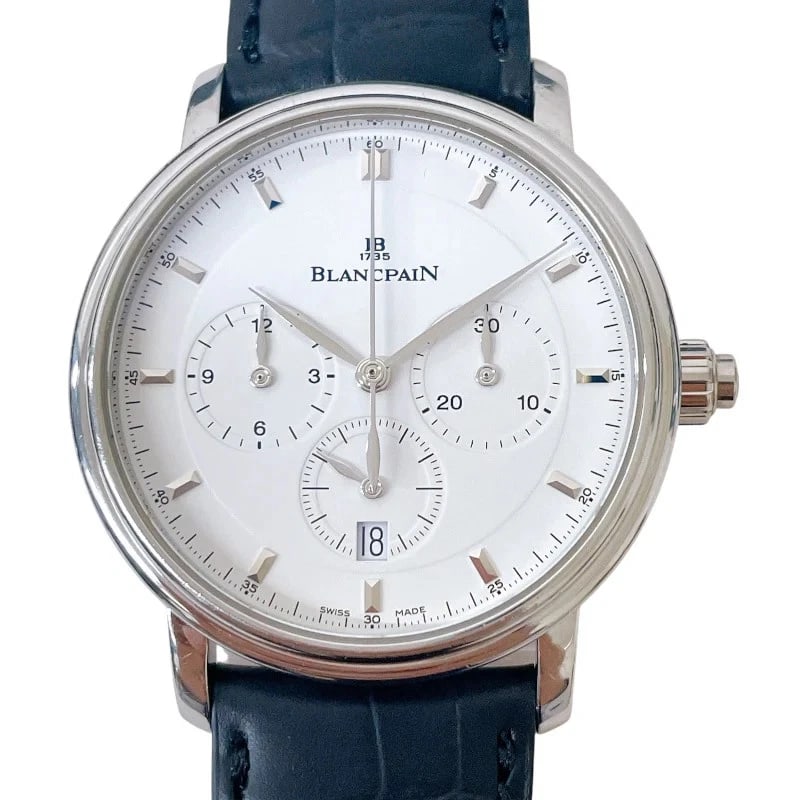 BLANCPAIN VILLERET CHRONOGRAPH WATCH: Blancpain Villeret Chronograph WATCH Brand: BLANCPAIN Type: Wrist watch Material: SS Color: Dial Color White Size: [ Case size ] 38mm / Case shape: Round face [ Arm circumference size ] 18cm Acce