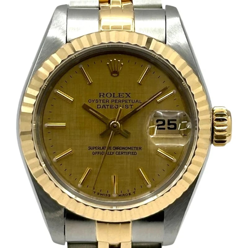 ROLEX DATEJUST MOSAIC GOLD: Rolex Datejust Mosaic Gold Brand: ROLEX Type: Wrist watch Material: Gold/Stainless Steel Color: Dial Color Gold Size: [ Case size ] 26mm / Case thickness: 10.5mm [ Arm circumference size ] 16cm A