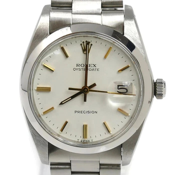 ROLEX PRECISION WHITE, SILVER: ROLEX Precision White, Silver Brand: ROLEX Type: Wrist watch Material: Case: SS / Belt: SS Color: Dial Color Dial Color White Belt color Silver Case Color Silver Size: [ Size ] Case: 34.0mm / Case