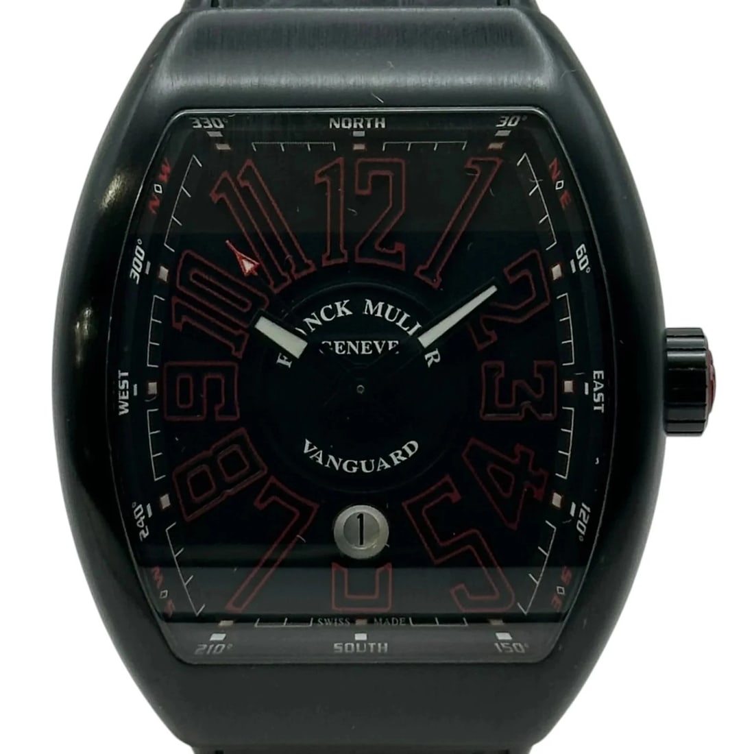 FRANCK MULLER VANGUARD BLACK: Franck Muller Vanguard Black Brand: FRANCK MULLER Type: Wrist watch Material: Stainless steel Color: Dial Color Black Size: [ Case size ] / Case width: 43.0mm / Case height: 53.4mm / Case thicknes