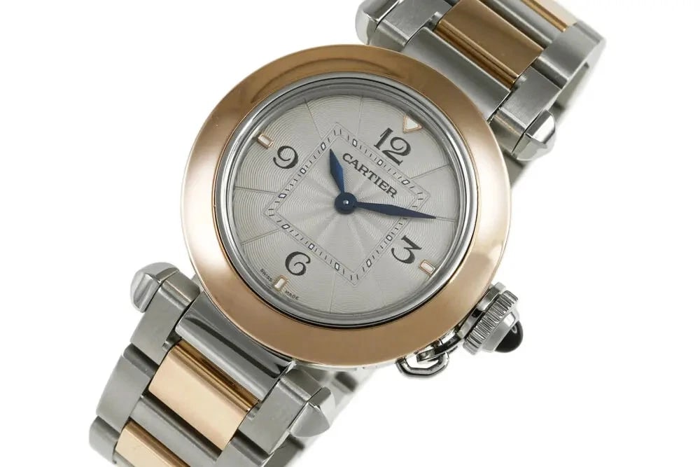 CARTIER PASHA WATCH: CARTIER Pasha Watch Brand: CARTIER Type: Wrist watch Material: Case Material SS/PG Color: Dial Color Beige Size: [ Case size ] 30mm [ Arm circumference size ] 15.5cm Case Thickness 8mm 