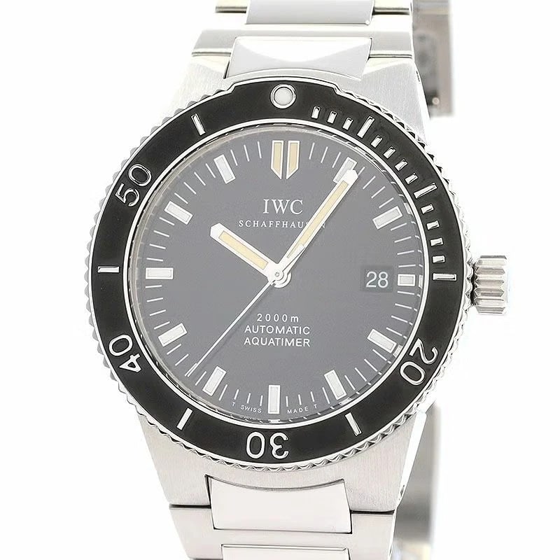 IWC GST AQUATIMER: IWC GST Aquatimer Brand: IWC Type: Wrist watch Material: Case Material Stainless Steel Band Material SS Color: Dial Color Black Size: [ Case size ] 42mm [ Arm circumference size ] 18.5cm 