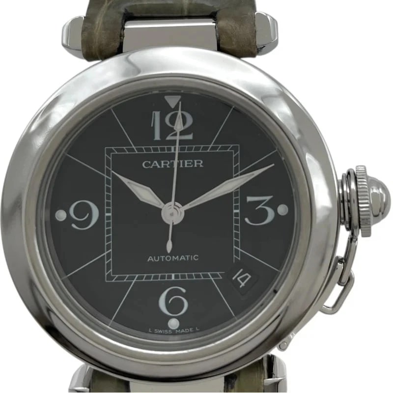 CARTIER PASHA BLACK: Cartier Pasha Black Brand: Cartier Type: Wrist watch Material: SS Color: Dial Color Black Size: [ Case size ] 35mm / Case shape: Round face / Case thickness: 9.5mm Accessories: None