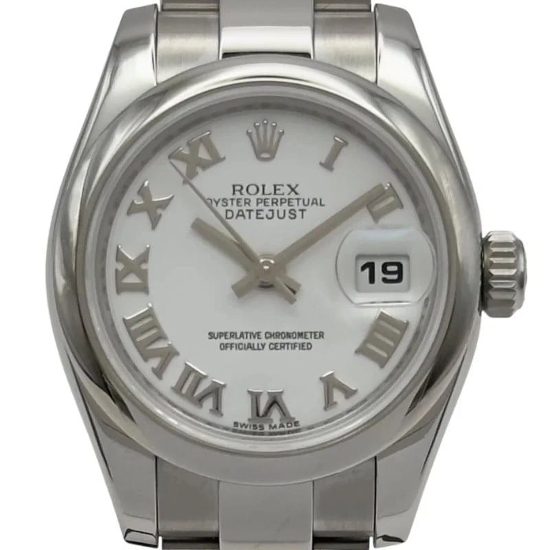 ROLEX DATEJUST WHITE: Rolex Datejust White Brand: ROLEX Type: Wrist watch Material: Stainless steel Color: Dial Color White Size: [ Case size ] 26mm / Case thickness: 10.4mm [ Arm circumference size ] 16cm Accessories