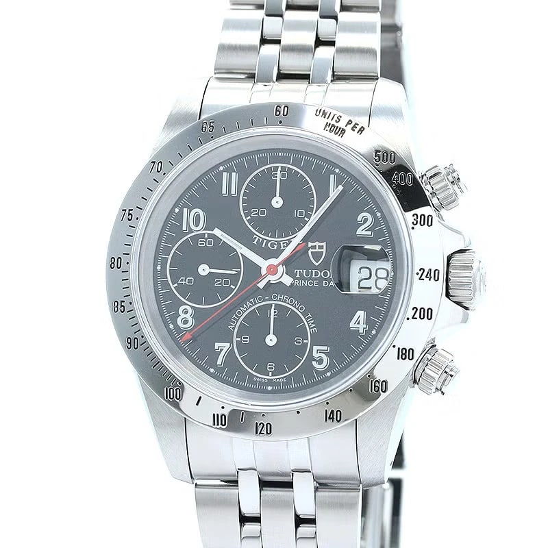 TUDOR PRINCE CHRONO WATCH: Tudor Prince Chrono WATCH Brand: TUDOR Type: Wrist watch Material: Case Material Stainless Steel Band Material SS Color: Dial Color Black Size: [ Case size ] 40mm [ Arm circumference size ]