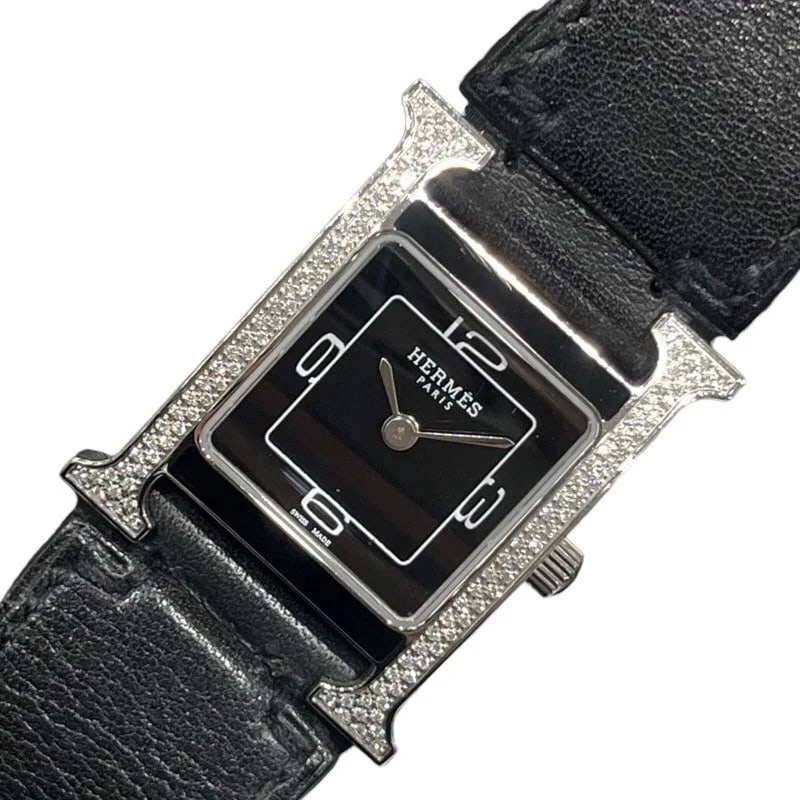 HERMÈS WATCH BLACK: Hermès Watch Black Brand: HERMES Type: Wrist watch Material: SS Color: Dial Color Black Size: [ Case size ] 21mm / Case shape: Square face / Case width: 21mm / Case height: 30mm / Case