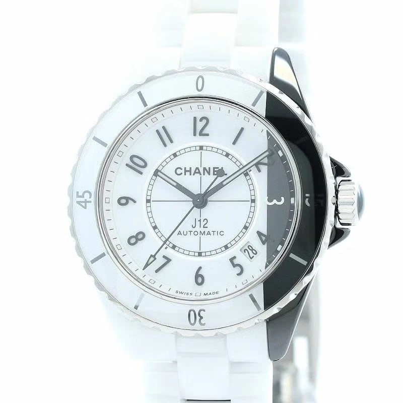 CHANEL J12 PARADOX CALIBER: Chanel J12 Paradox Caliber Brand: CHANEL Type: Wrist watch Material: Case Material Ceramic/Stainless Steel Band Material Ceramic Color: Dial Color White/Black Size: [ Case size ] 38mm [ Arm circum
