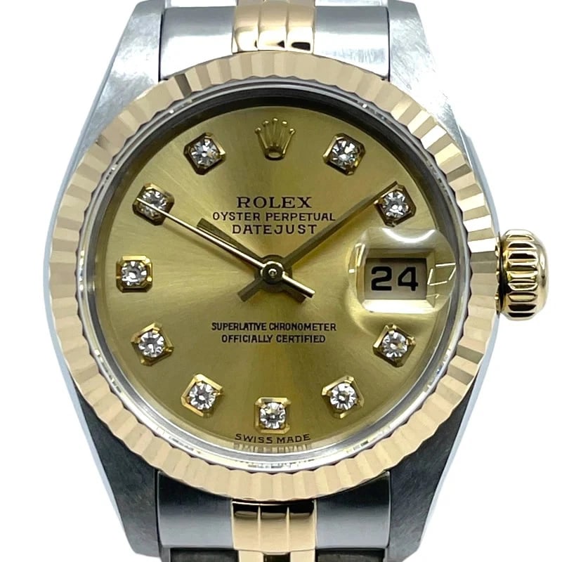 ROLEX DATEJUST GOLD K18/SS: Rolex Datejust Gold K18/SS Brand: ROLEX Type: Wrist watch Material: K18/SS Color: Dial Color Gold Size: [ Case size ] 26mm / Case shape: Round face / Case thickness: 10.5mm [ Arm circumference siz