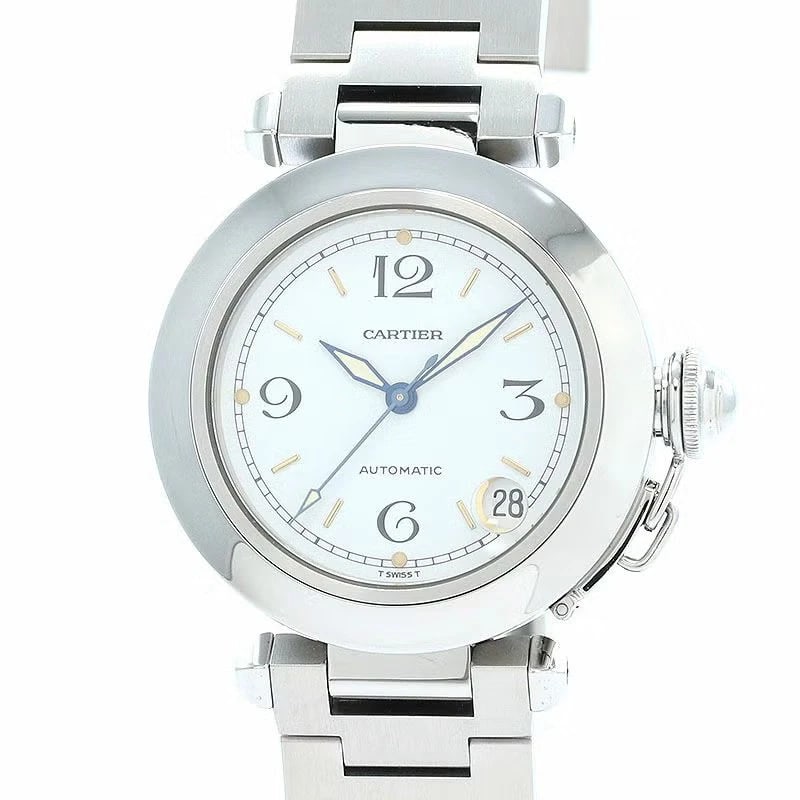 CARTIER PASHA WATCH WHITE: CARTIER Pasha Watch White Brand: CARTIER Type: Wrist watch Material: Case Material Stainless Steel Band Material SS Color: Dial Color White Size: [ Case size ] 35mm [ Arm circumference size ] 16.5
