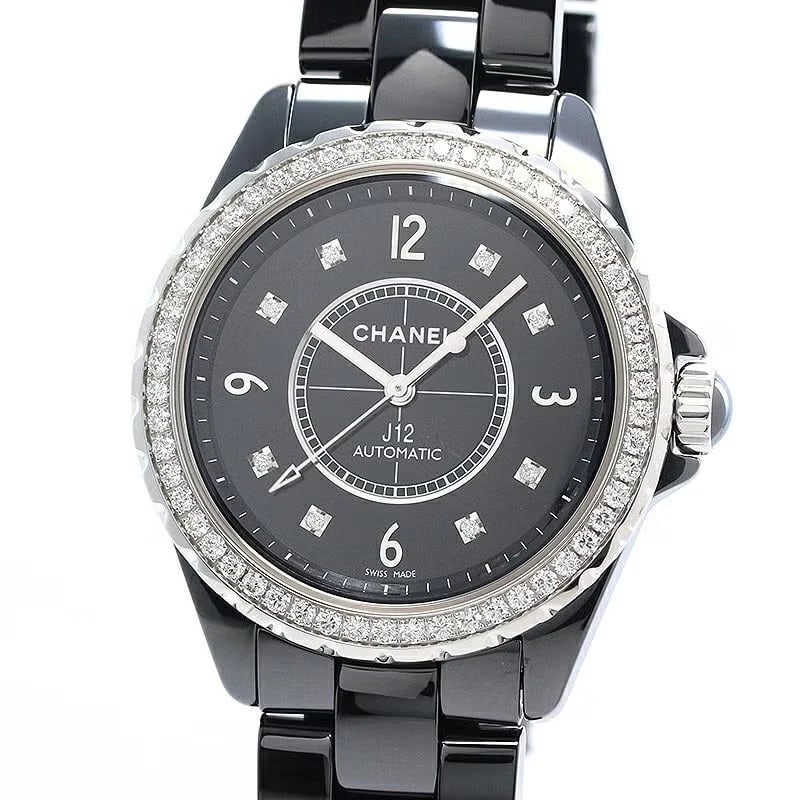 CHANEL J12 BLACK CERAMIC DIAMOND (1 of 4)