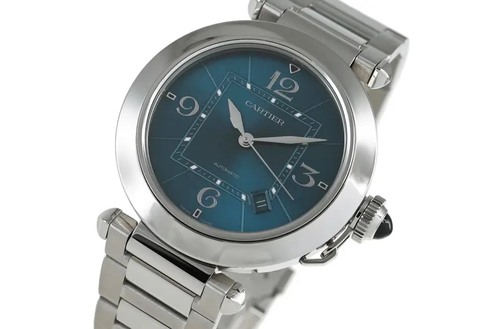 CARTIER PASHA WATCH: CARTIER Pasha Watch Brand: CARTIER Type: Wrist watch Material: Case Material SS Color: Dial Color Blue Size: Case Thickness 9.5mm [ Case size ] 41mm [ Arm circumference size ] 20cm 