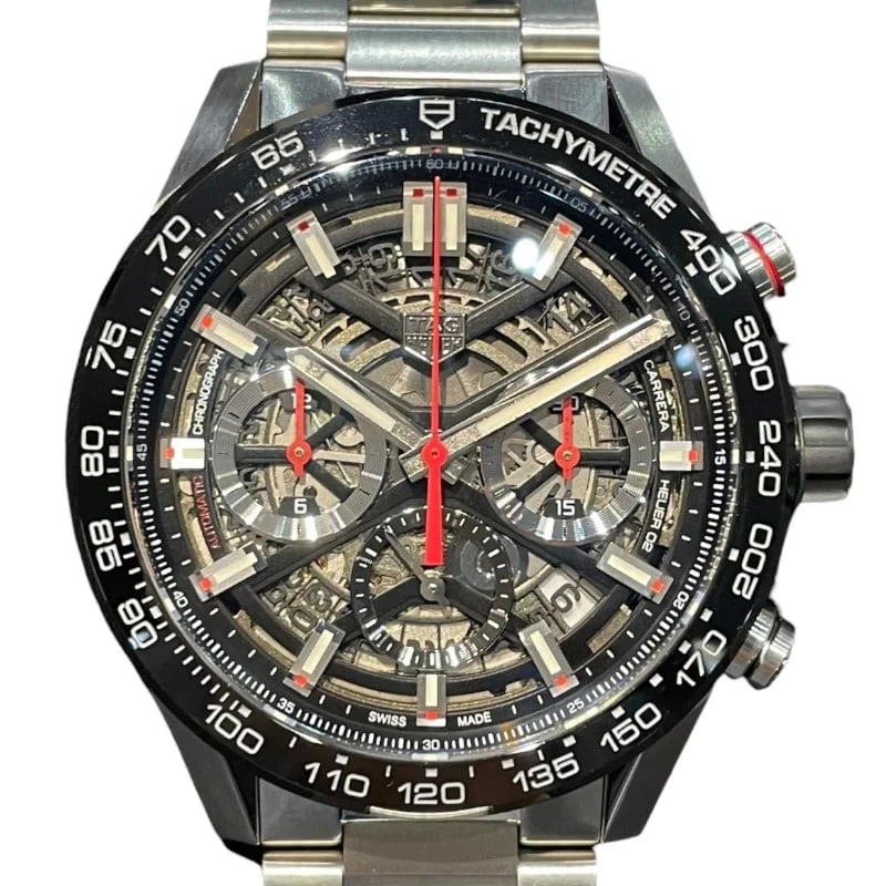 TAG HEUER CARRERA CALIBRE CHRONOGRAPH: Tag Heuer Carrera Calibre Chronograph Brand: TAG HEUER Type: Wrist watch Material: Stainless steel Color: Dial Color Skeleton Dial Size: [ Case size ] 43mm / Case shape: Round face [ Arm circumfer