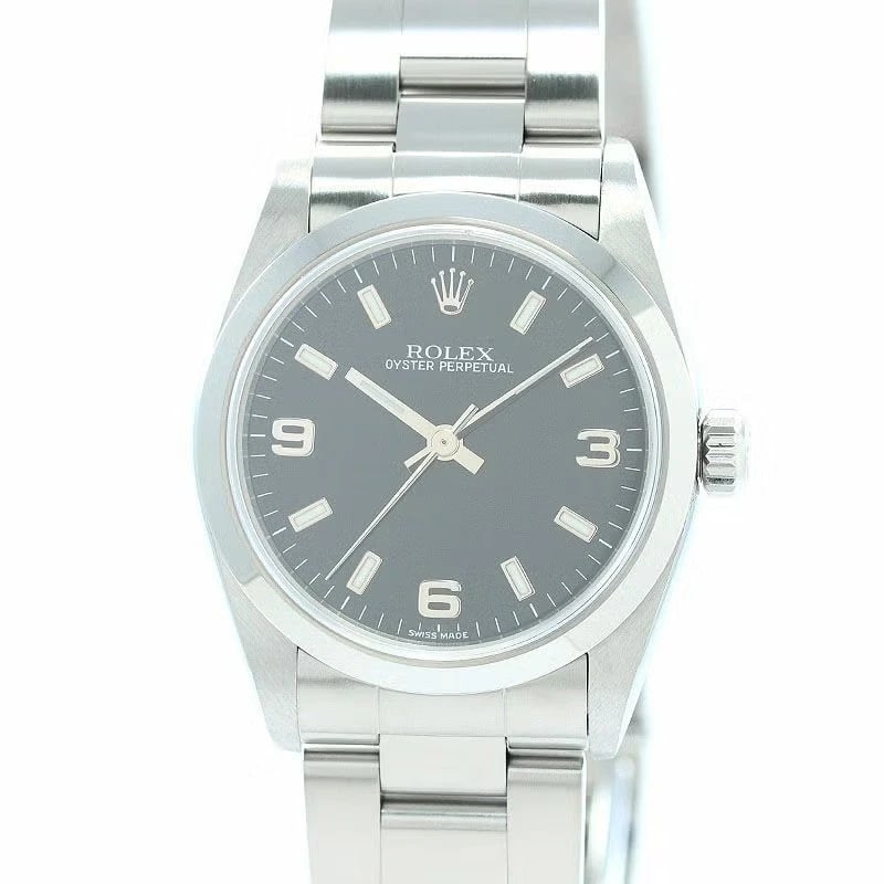 ROLEX OYSTER PERPETUAL WATCH: Rolex Oyster Perpetual WATCH Brand: ROLEX Type: Wrist watch Material: Case Material Stainless Steel Band Material SS Color: Dial Color Black Size: [ Case size ] 31mm [ Arm circumference size ]