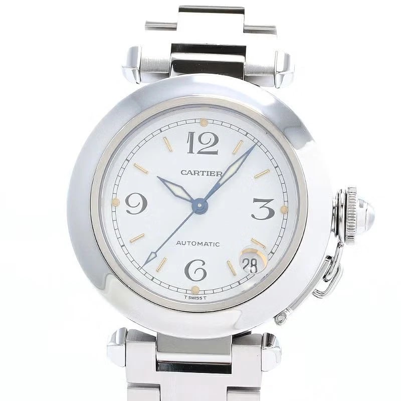 CARTIER PASHA WHITE WATCH: Cartier Pasha White WATCH Brand: CARTIER Type: Wrist watch Material: Case Material Stainless Steel Band Material SS Color: Dial Color White Size: [ Case size ] 35mm [ Arm circumference size ] 18cm