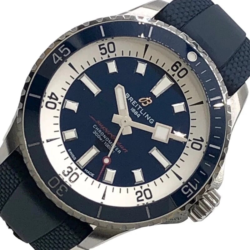 BREITLING SUPEROCEAN NAVY: Breitling Superocean Navy Brand: BREITLING Type: Wrist watch Material: Stainless Steel Stainless Steel Color: Dial Color Navy Size: [ Case size ] 42mm / Case shape: Oval face [ Arm circumference s