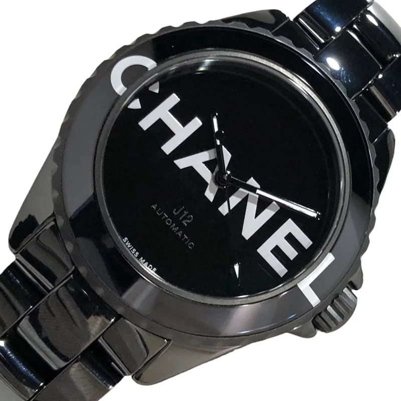 CHANEL J12 BLACK CERAMIC: Chanel J12 Black Ceramic Brand: CHANEL Type: Wrist watch Material: ceramic Color: Dial Color Black Size: [ Case size ] 38mm [ Arm circumference size ] 17cm Accessories: None Accessories