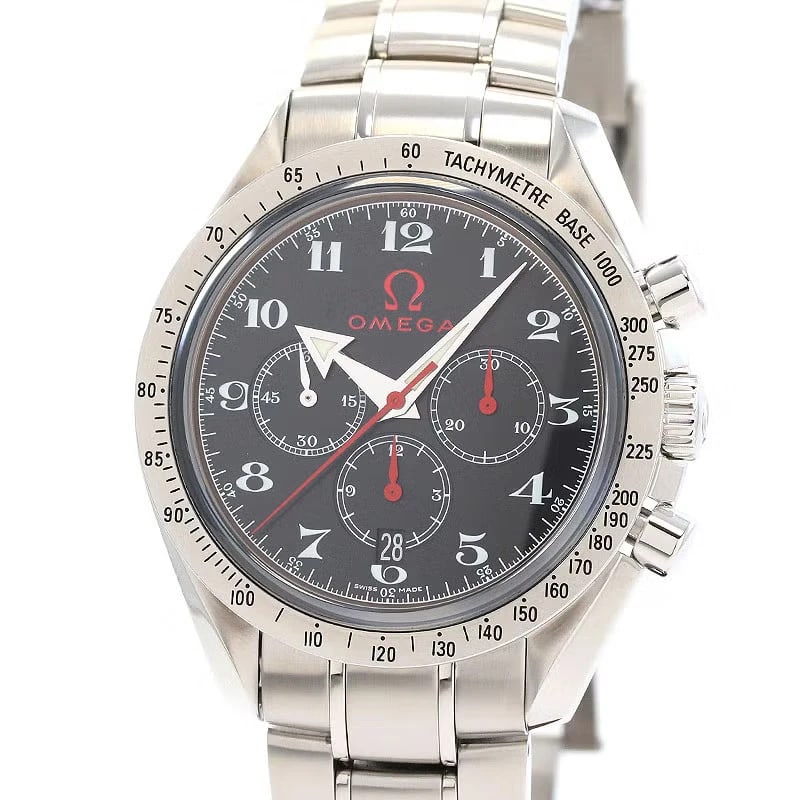 OMEGA SPEEDMASTER WATCH: Omega Speedmaster WATCH Brand: OMEGA Type: Wrist watch Material: SS Color: Dial Color black Size: [ Case size ] 42mm [ Arm circumference size ] 17.5cm Accessories: None Accessories Notice: