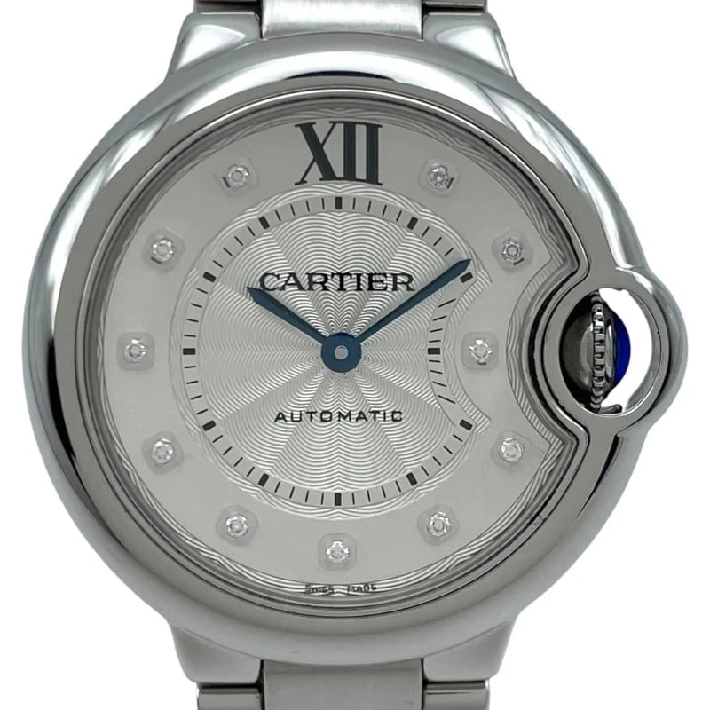 CARTIER BALLON BLEU SILVER: Cartier Ballon Bleu Silver Brand: Cartier Type: Wrist watch Material: SS Color: Dial Color Silver Size: [ Case size ] 33mm / Case shape: Round face / Case thickness: 9.8mm [ Arm circumference size
