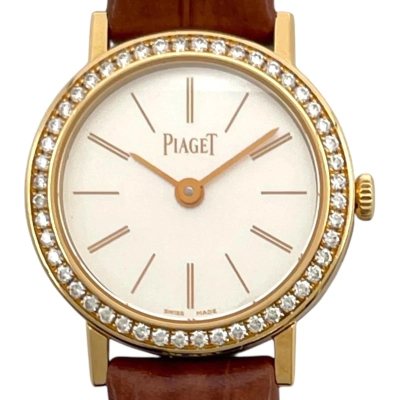 PIAGET WHITE K18YG: Piaget White K18YG Brand: PIAGET Type: Wrist watch Material: K18YG Color: Dial Color White Size: [ Case size ] 24mm / Case shape: Round face / Case thickness: 5.3mm Accessories: None