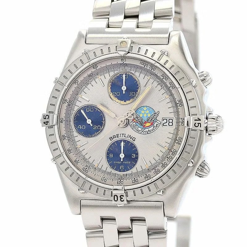 BREITLING CHRONOMAT BLUE WATCH: Breitling Chronomat Blue WATCH Brand: BREITLING Type: Wrist watch Material: ss Color: Dial Color silve blue Size: [ Case size ] 39mm [ Arm circumference size ] 20cm Accessories: None